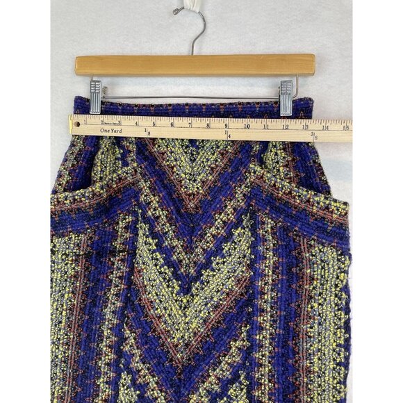 James Coviello Boucle Colorful Pencil Skirt Womens Size 6 Pockets Lined Wool - Picture 4 of 5
